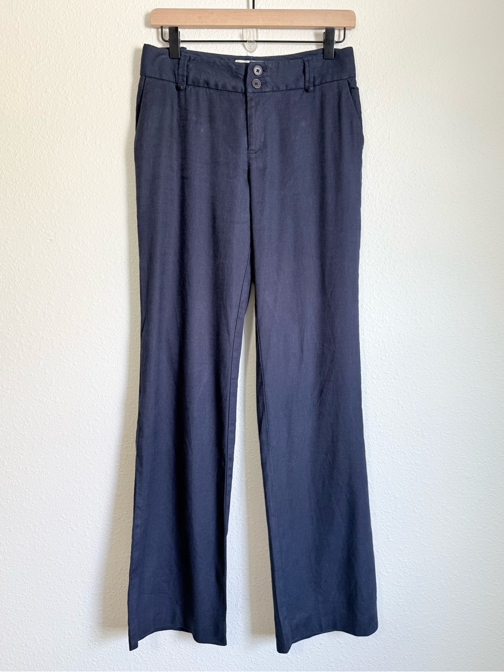 Anthropologie Elevenses Linen Blend Bootcut Pants Boho Retro Indie Minimalist - Picture 5 of 8